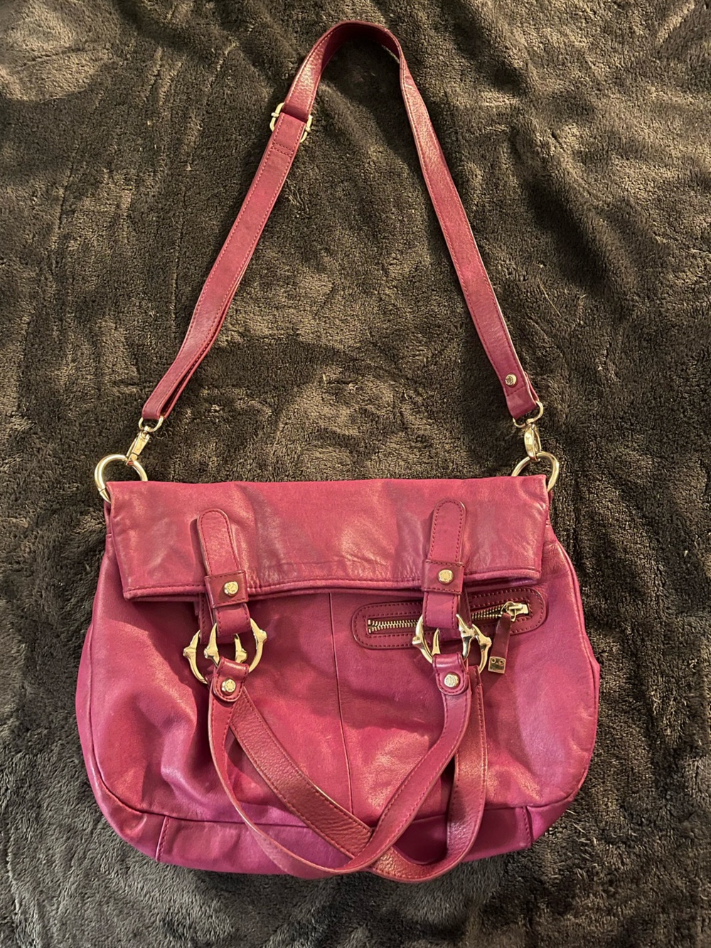Anne Klein genuine leather Y2K fuchsia purse
